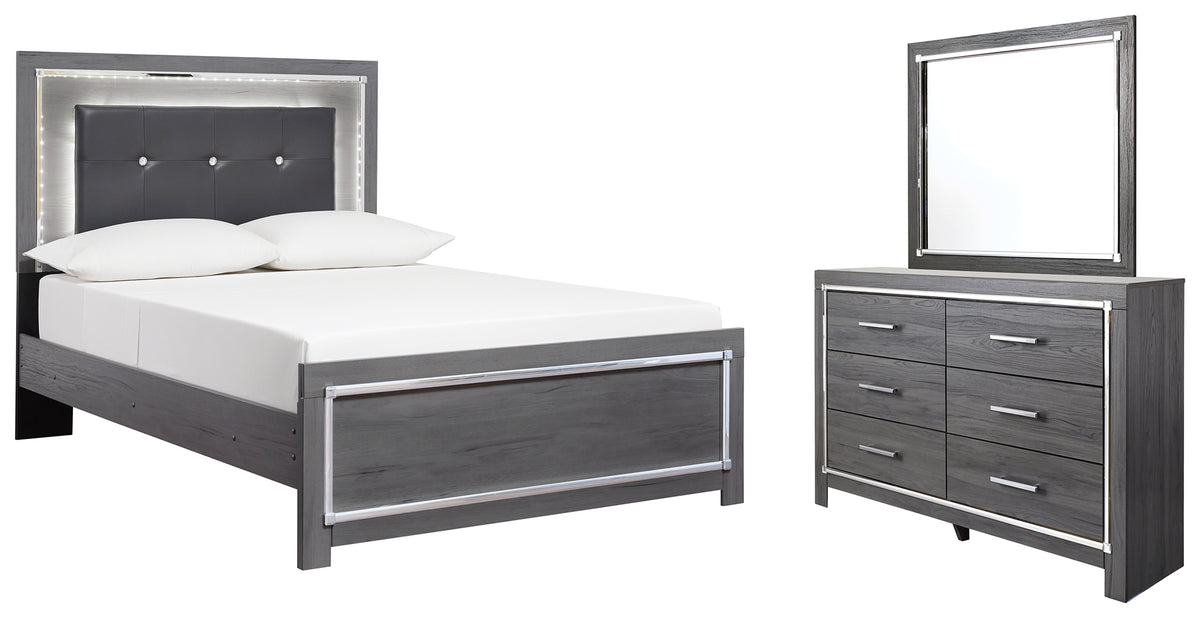 Diamond Furniture - Ashley Furniture - Lodanna Full Panel Bed, Dresser and Mirror - Full Panel Bed, Dresser and Mirror - B214B8