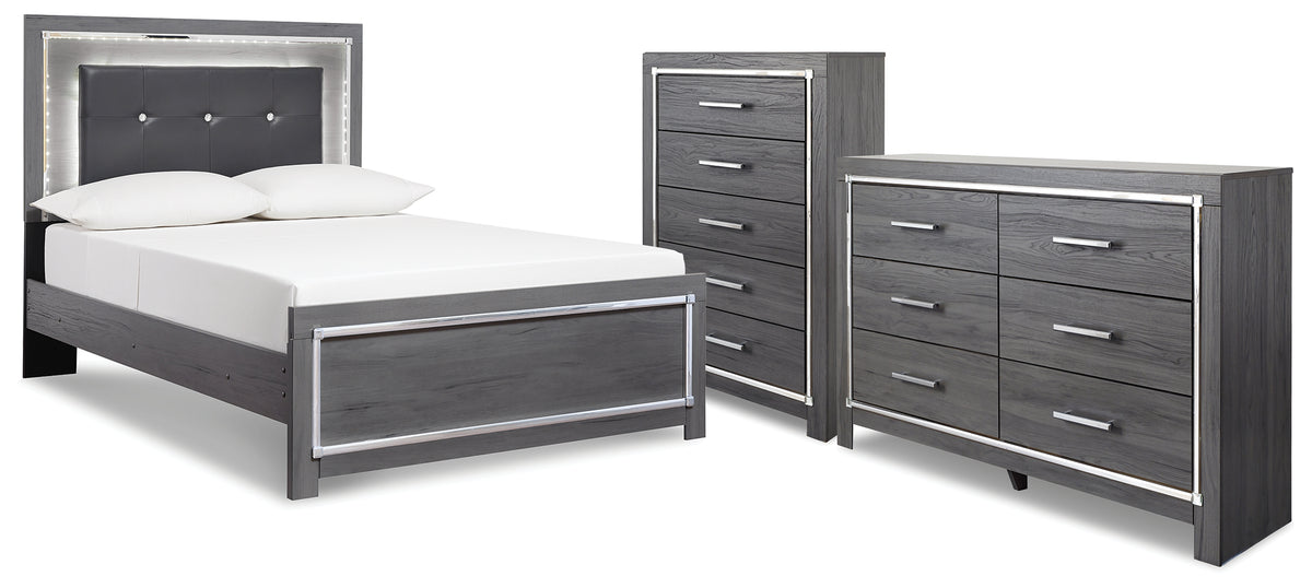 Diamond Furniture - Ashley Furniture - Lodanna Full Panel Bed, Dresser and Chest - Full Panel Bed, Dresser and Chest - B214B52