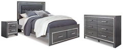 Diamond Furniture - Ashley Furniture - Lodanna Queen Storage Bed, Dresser and Nightstand - Queen Storage Bed, Dresser and Nightstand - B214B53