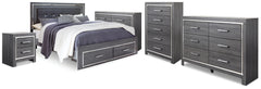 Diamond Furniture - Ashley Furniture - Lodanna King Storage Bed, 2 Dressers, Cheat and Nightstand - King Storage Bed, 2 Dressers, Cheat and Nightstand - B214B50