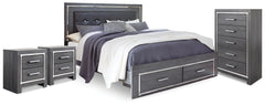 Diamond Furniture - Ashley Furniture - Lodanna King Storage Bed, Chest and 2 Nightstands - King Storage Bed, Chest and 2 Nightstands - B214B47