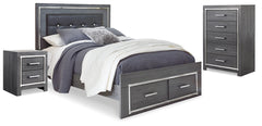 Diamond Furniture - Ashley Furniture - Lodanna Queen Storage Bed, Chest and Nightstand - Queen Storage Bed, Chest and Nightstand - B214B41