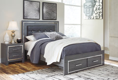 Diamond Furniture - Ashley Furniture - Lodanna Queen Storage Bed and Nightstand - Queen Storage Bed and Nightstand - B214B44