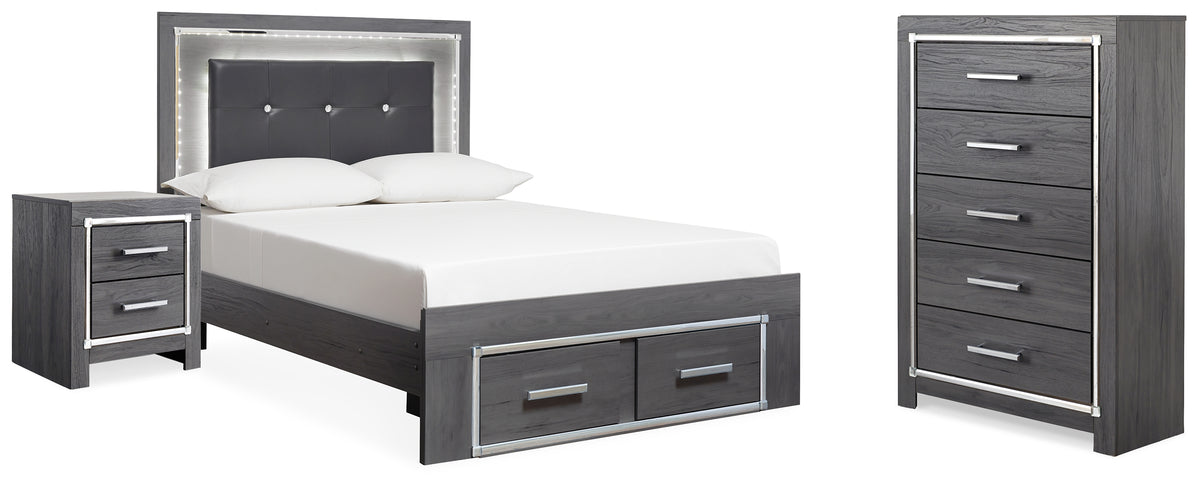 Diamond Furniture - Ashley Furniture - Lodanna Full Storage Bed, Chest and Nightstand - Full Storage Bed, Chest and Nightstand - B214B46
