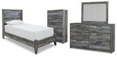 Diamond Furniture - Ashley Furniture - Baystorm Twin Panel Bed, Dresser, Mirror and Chest - Twin Panel Bed, Dresser, Mirror and Chest - B221B95