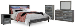 Diamond Furniture - Ashley Furniture - Baystorm King Panel Bed, Dresser, Mirror, Chest and Nightstand - King Panel Bed, Dresser, Mirror, Chest and Nightstand - B221B102