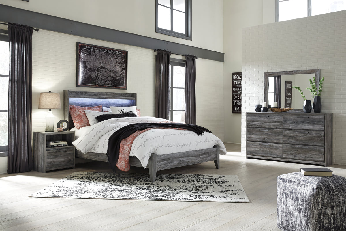Diamond Furniture - Ashley Furniture - Baystorm Queen Panel Bed, Dresser, Mirror and Nightstand - Queen Panel Bed, Dresser, Mirror and Nightstand - B221B17