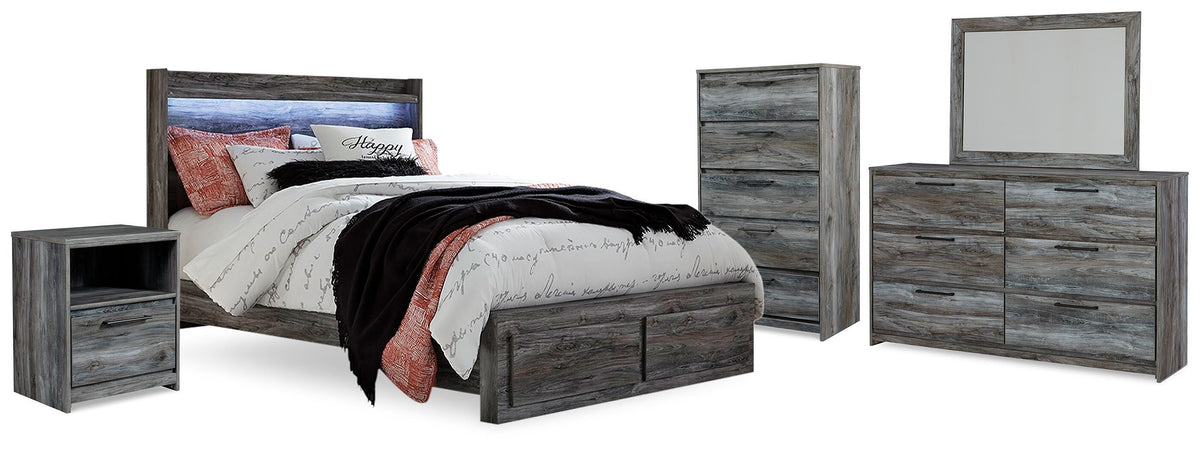 Diamond Furniture - Ashley Furniture - Baystorm Queen Panel Storage Bed, Dresser, Mirror, Chest and Nightstand - Queen Panel Storage Bed, Dresser, Mirror, Chest and Nightstand - B221B104