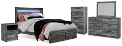 Diamond Furniture - Ashley Furniture - Baystorm Queen Panel Storage Bed, Dresser, Mirror, Chest and Nightstand - Queen Panel Storage Bed, Dresser, Mirror, Chest and Nightstand - B221B104