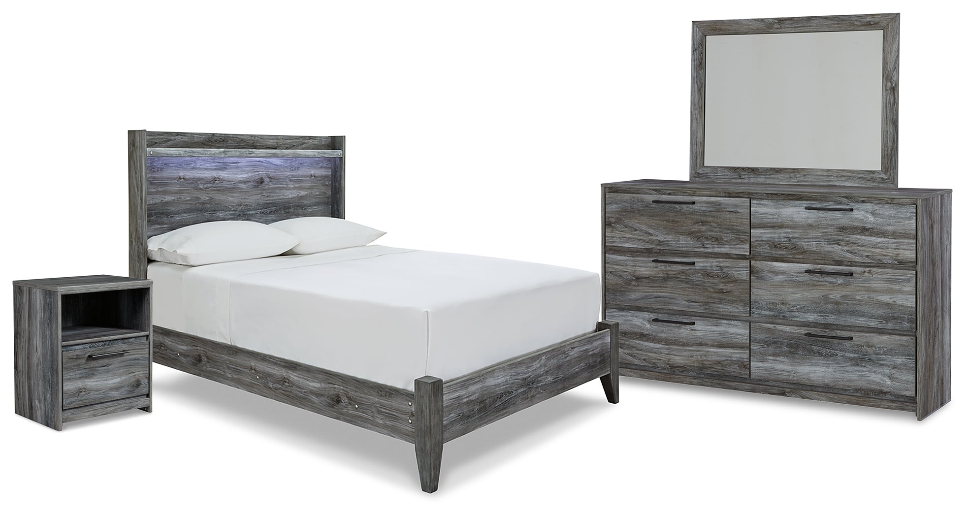 Diamond Furniture - Ashley Furniture - Baystorm Full Panel Bed, Dresser, Mirror and Nightstand - Full Panel Bed, Dresser, Mirror and Nightstand - B221B18