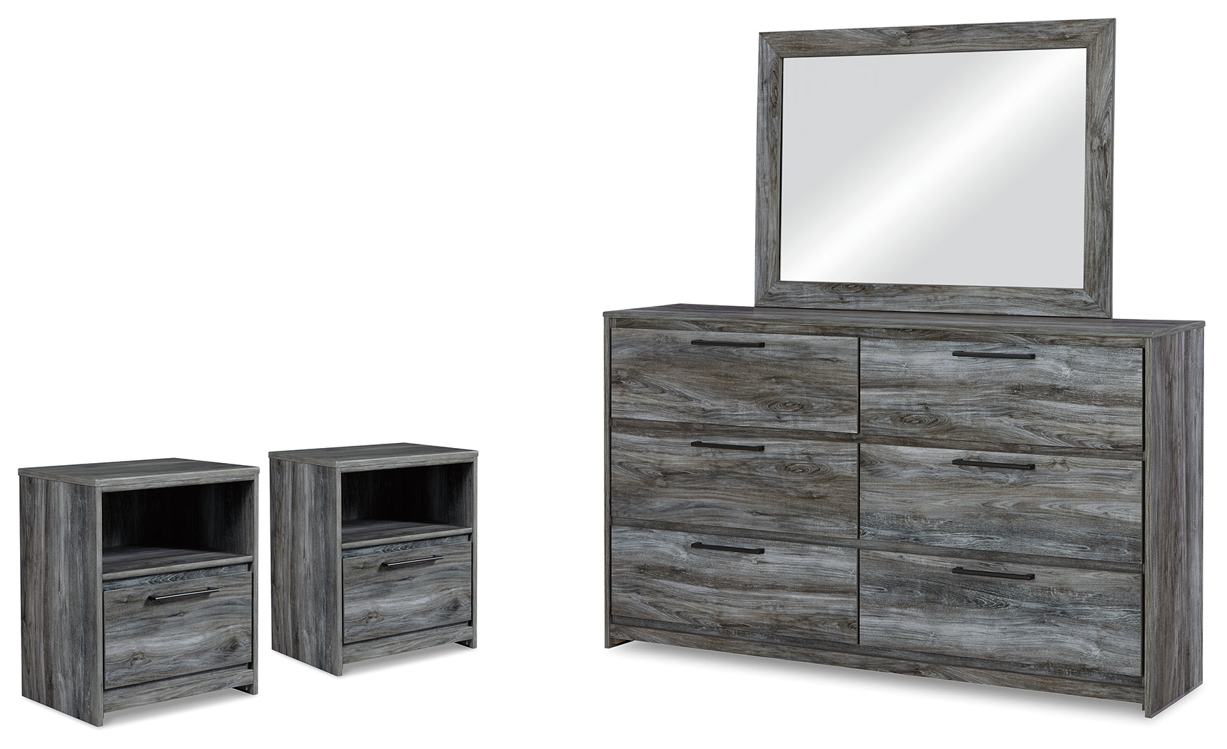Diamond Furniture - Ashley Furniture - Baystorm Dresser, Mirror and 2 Nightstands - Dresser, Mirror and 2 Nightstands - B221B64