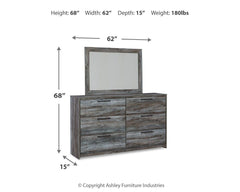Baystorm King Panel Bed, Dresser, Mirror, Chest and Nightstand