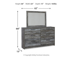 Baystorm Twin Panel Bed, Dresser, Mirror and Chest
