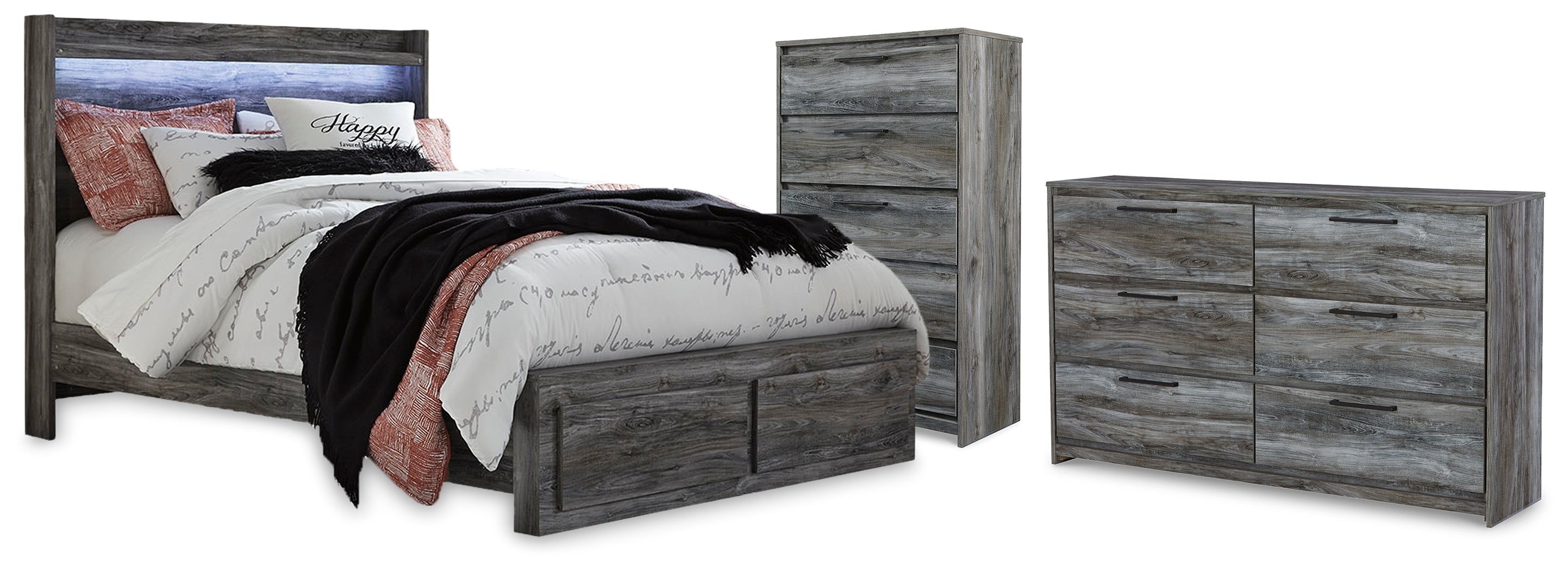 Diamond Furniture - Ashley Furniture - Baystorm Queen Panel Storage Bed, Dresser and Chest - Queen Panel Storage Bed, Dresser and Chest - B221B98