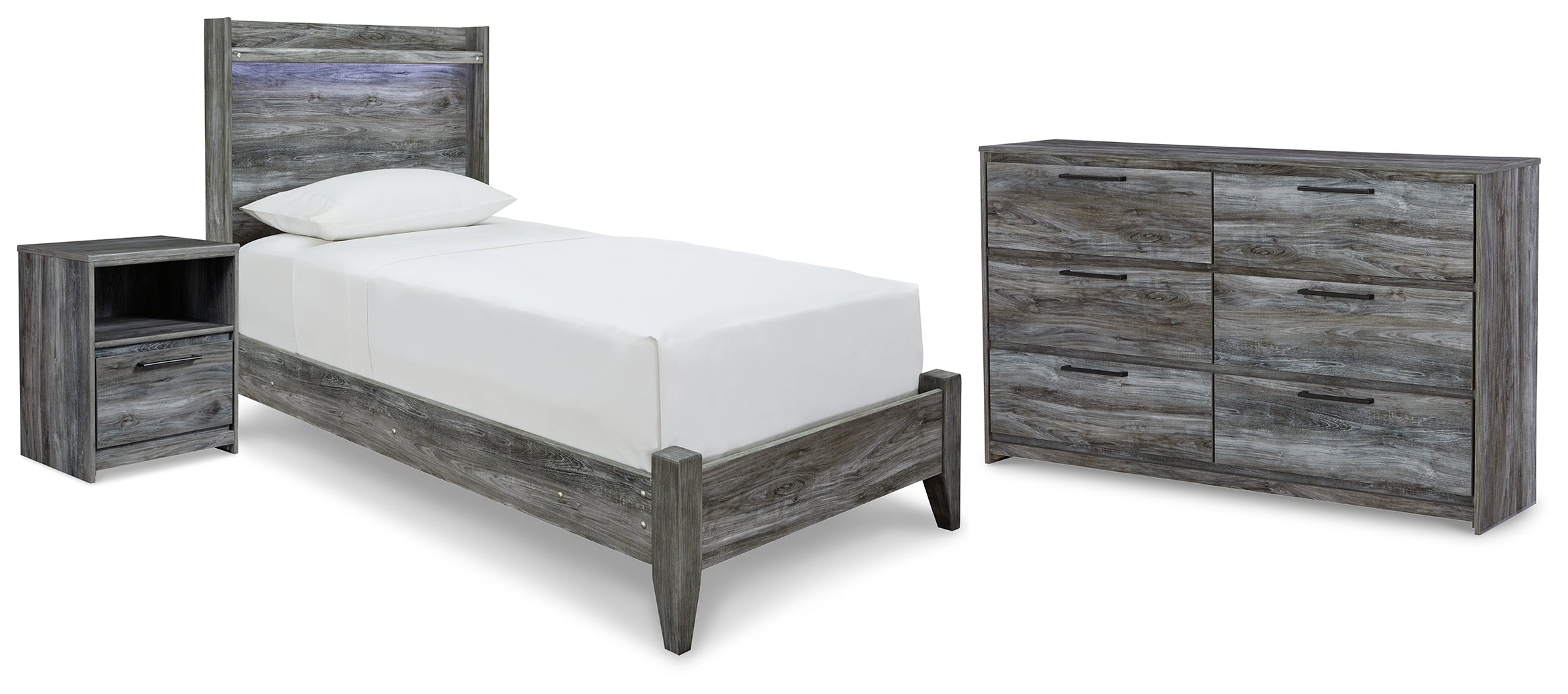 Diamond Furniture - Ashley Furniture - Baystorm Twin Panel Bed, Dresser and Nightstand - Twin Panel Bed, Dresser and Nightstand - B221B71
