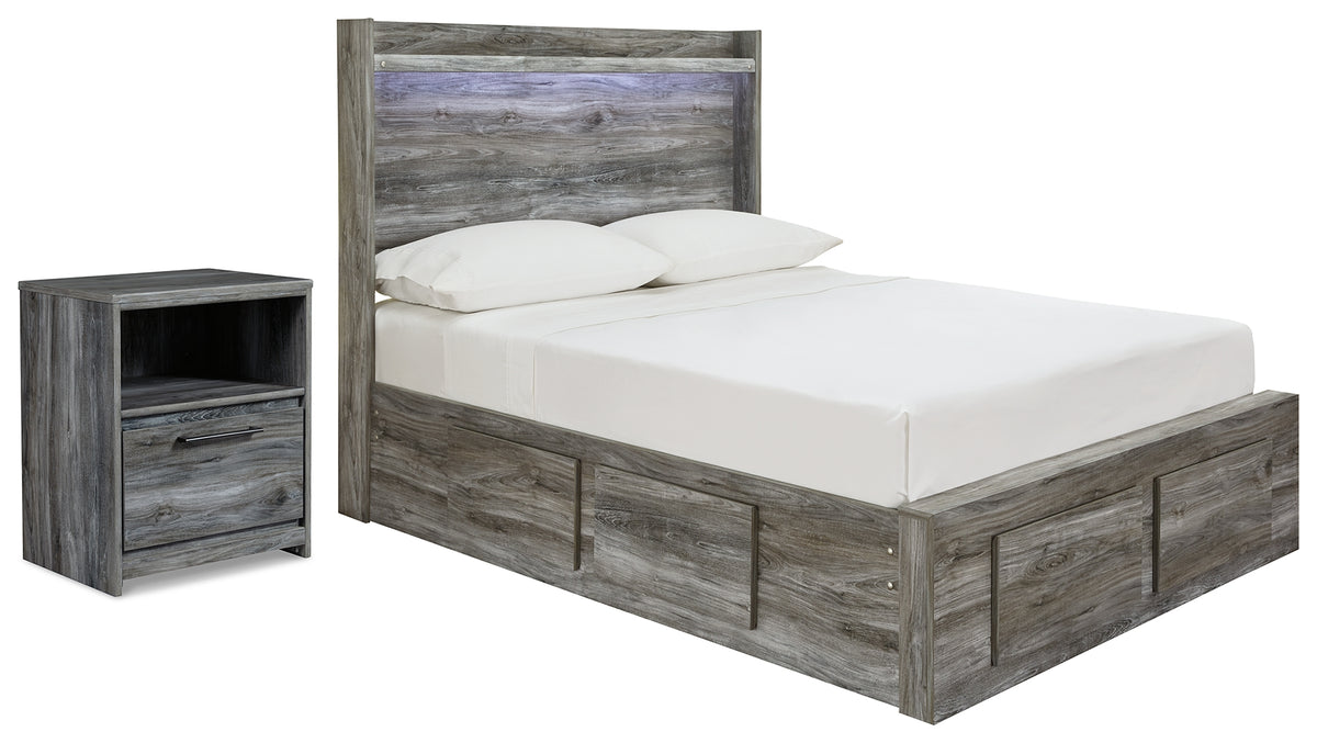 Diamond Furniture - Ashley Furniture - Baystorm Full Panel Storage Bed and Nightstand - Full Panel Storage Bed and Nightstand - B221B91