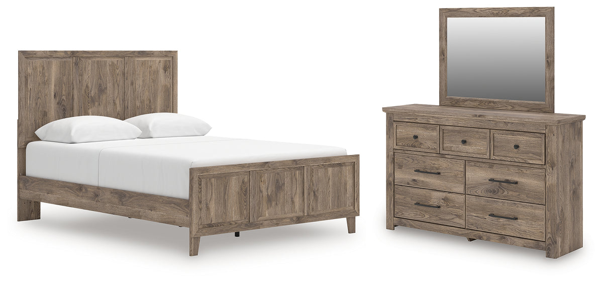 Diamond Furniture - Ashley Furniture - Rusticott Queen Panel Bed, Dresser and Mirror - Queen Panel Bed, Dresser and Mirror - PCB2260B3