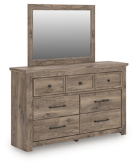 Rusticott Queen Panel Bed, Dresser and Mirror