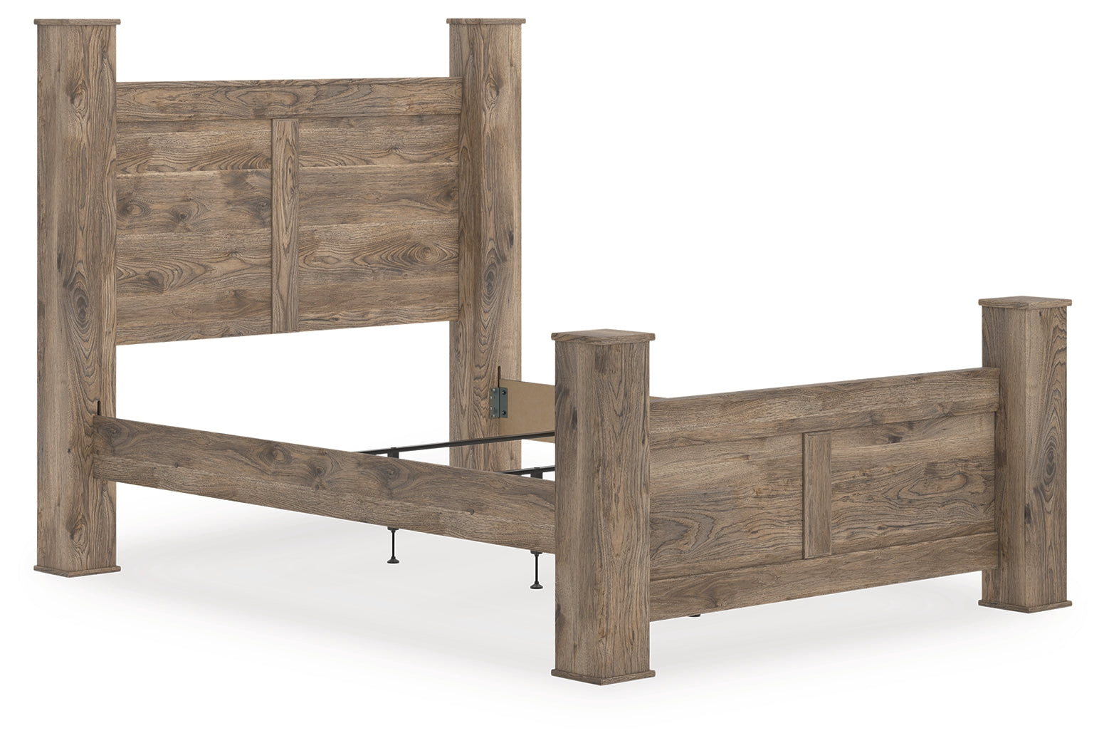Diamond Furniture - Ashley Furniture - Rusticott Bedroom - Queen Poster Bed / Brown - PCB2260B4