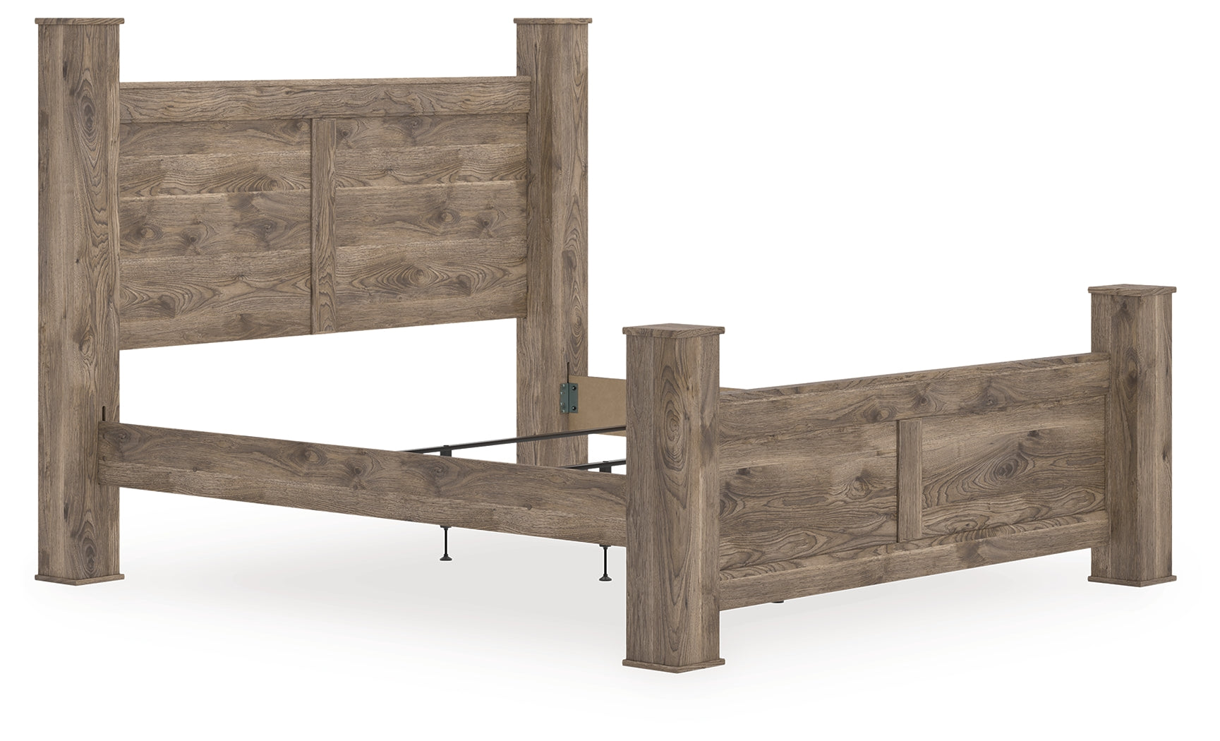 Diamond Furniture - Ashley Furniture - Rusticott Bedroom - King Poster Bed / Brown - PCB2260B7
