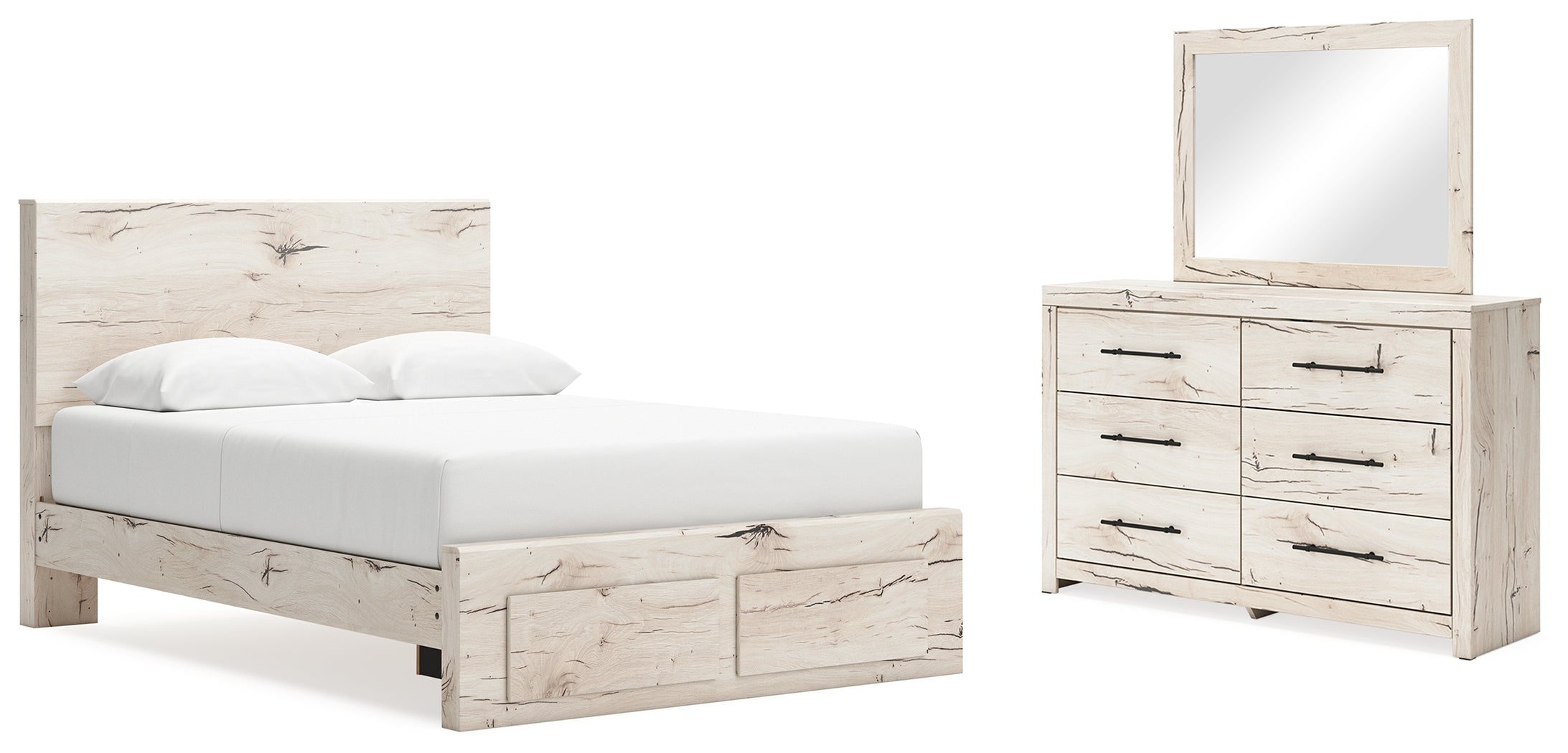 Diamond Furniture - Ashley Furniture - Lawroy Queen Panel Storage Bed, Dresser and Mirror - Queen Panel Storage Bed, Dresser and Mirror - B2310B5