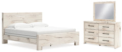 Diamond Furniture - Ashley Furniture - Lawroy King Panel Bed, Dresser and Mirror - King Panel Bed, Dresser and Mirror - B2310B31