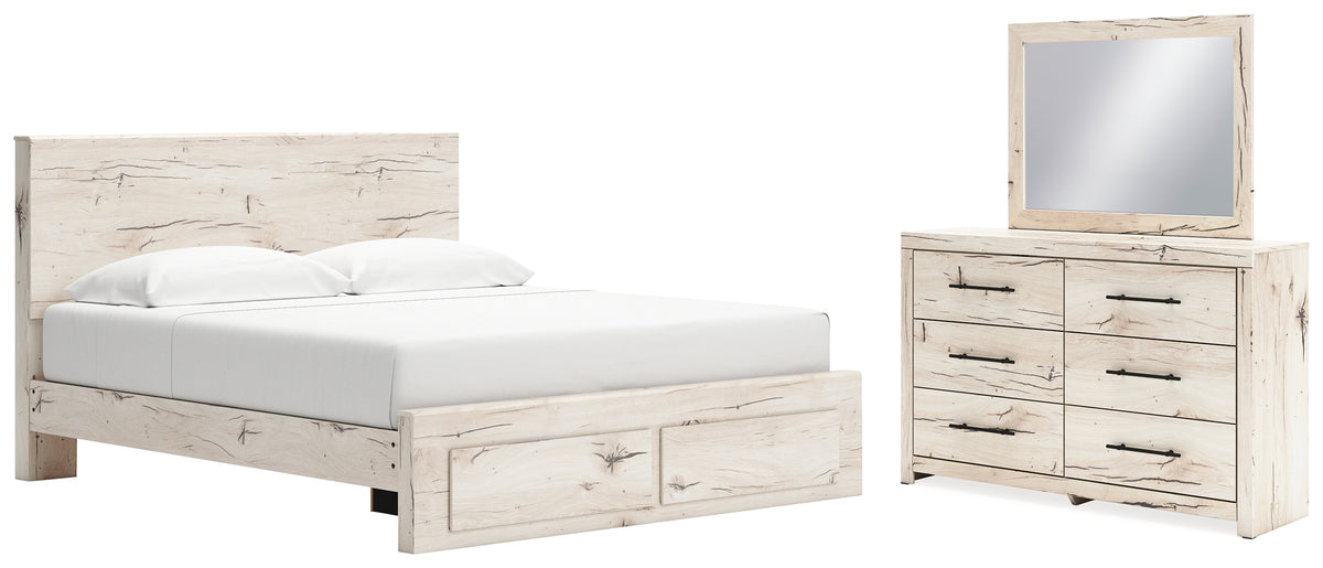 Diamond Furniture - Ashley Furniture - Lawroy King Panel Storage Bed, Dresser and Mirror - King Panel Storage Bed, Dresser and Mirror - B2310B32