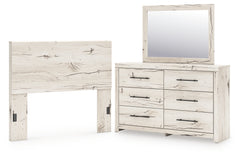 Diamond Furniture - Ashley Furniture - Lawroy Full Panel Headboard, Dresser and Mirror - Full Panel Headboard, Dresser and Mirror - B2310B28
