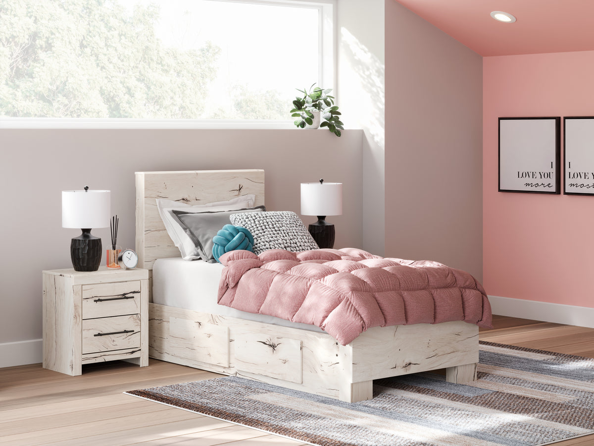 Diamond Furniture - Ashley Furniture - Lawroy Twin Panel Bed with Storage - Twin Panel Bed with Storage - B2310B23