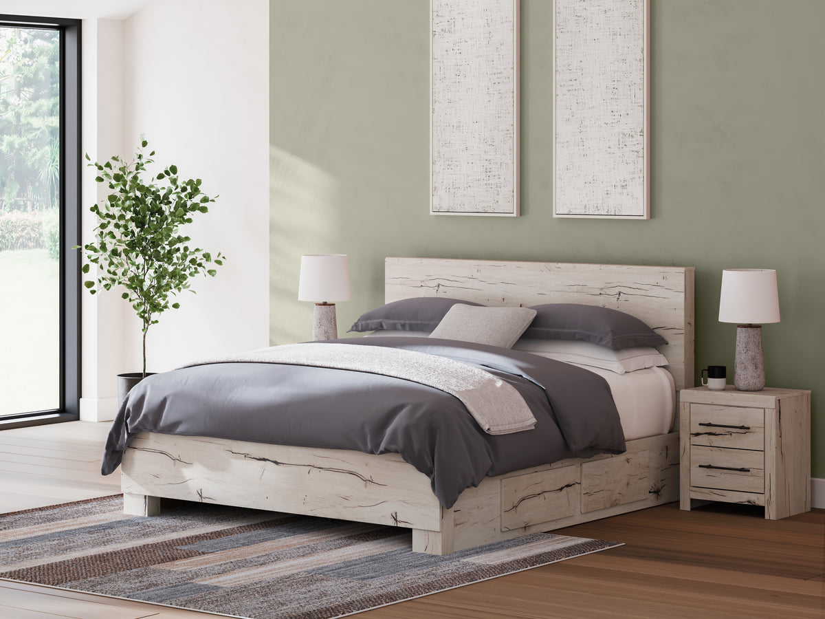Diamond Furniture - Ashley Furniture - Lawroy King Panel Bed with Storage - King Panel Bed with Storage - B2310B13