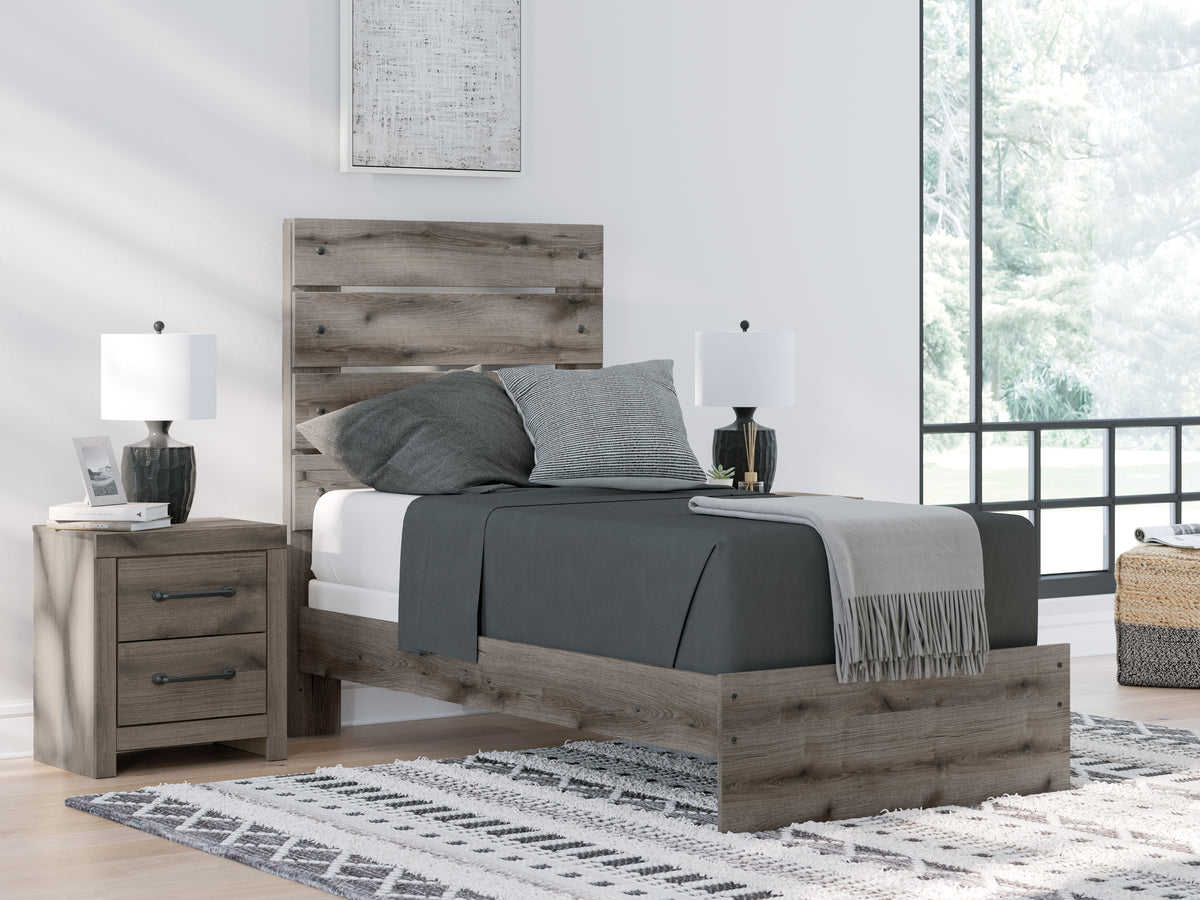 Diamond Furniture - Ashley Furniture - Graystorm Bedroom - Twin Panel Storage Bed / Brown Gray - PCB2405B18