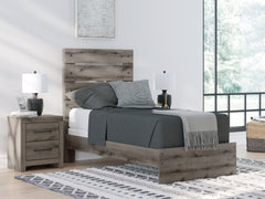 Diamond Furniture - Ashley Furniture - Graystorm Bedroom - Twin Panel Storage Bed / Brown Gray - PCB2405B18