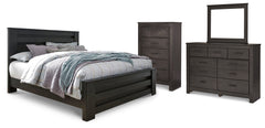 Diamond Furniture - Ashley Furniture - Brinxton King Panel Bed, Dresser, Mirror and Chest - King Panel Bed, Dresser, Mirror and Chest - B249B26