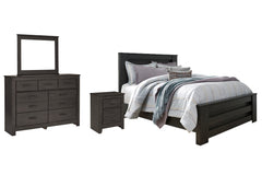 Diamond Furniture - Ashley Furniture - Brinxton Queen Panel Bed, Dresser, Mirror and Nightstand - Queen Panel Bed, Dresser, Mirror and Nightstand - B249B7