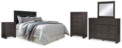 Diamond Furniture - Ashley Furniture - Brinxton King Panel Headboard, Dresser, Mirror, Chest and 2 Nightstands - King Panel Headboard, Dresser, Mirror, Chest and 2 Nightstands - B249B15