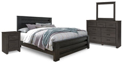 Diamond Furniture - Ashley Furniture - Brinxton King Panel Bed, Dresser, Mirror and Nightstand - King Panel Bed, Dresser, Mirror and Nightstand - B249B8