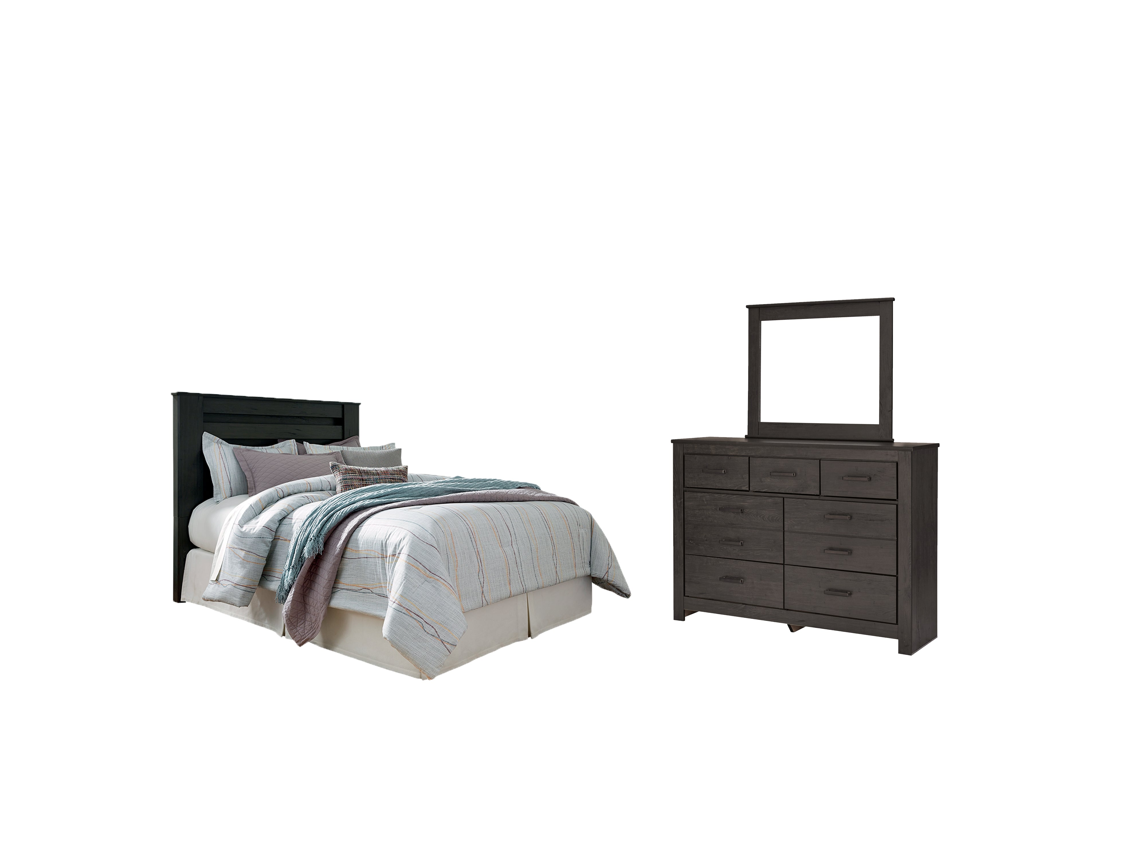 Diamond Furniture - Ashley Furniture - Brinxton King/California King Panel Headboard, Dresser and Mirror - King/California King Panel Headboard, Dresser and Mirror - B249B17
