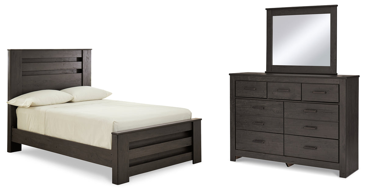Diamond Furniture - Ashley Furniture - Brinxton Full Panel Bed, Dresser and Mirror - Full Panel Bed, Dresser and Mirror - B249B6