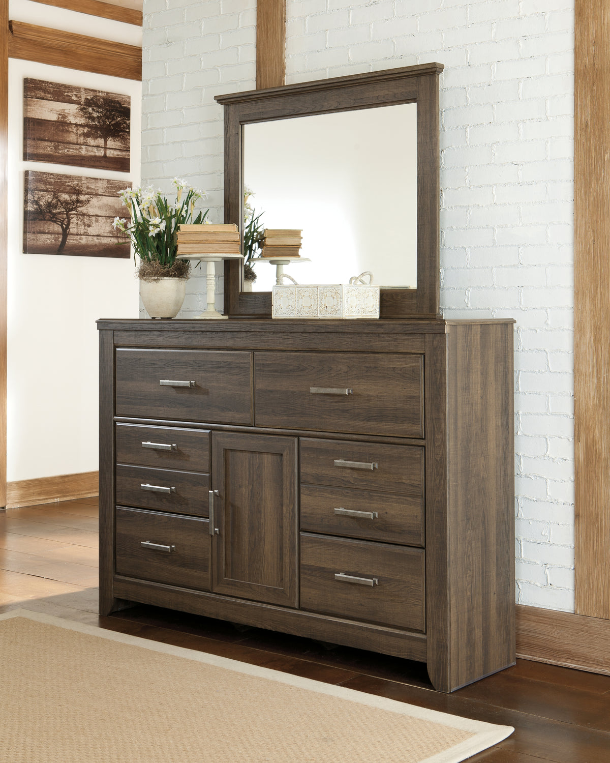 Diamond Furniture - Ashley Furniture - Juararo Dresser and Mirror - Dresser and Mirror - B251B1