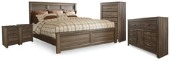 Diamond Furniture - Ashley Furniture - Juararo King Panel Bed, Dresser, Chest and 2 Nightstands - King Panel Bed, Dresser, Chest and 2 Nightstands - B251B39