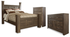 Diamond Furniture - Ashley Furniture - Juararo Queen Poster Bed, Dresser and Chest - Queen Poster Bed, Dresser and Chest - B251B44