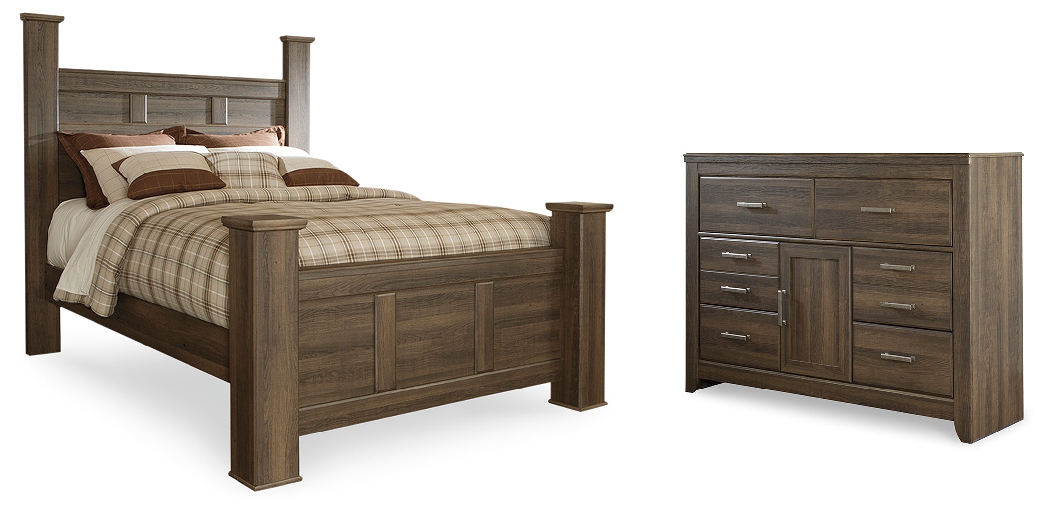 Diamond Furniture - Ashley Furniture - Juararo Queen Poster Bed and Dresser - Queen Poster Bed and Dresser - B251B36