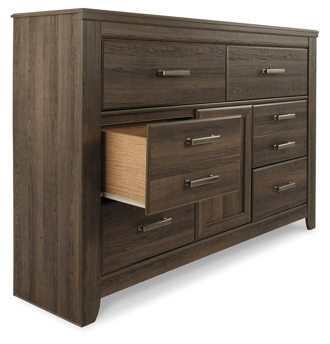 Juararo California King Panel Bed, Dresser, Chest and Nightstand