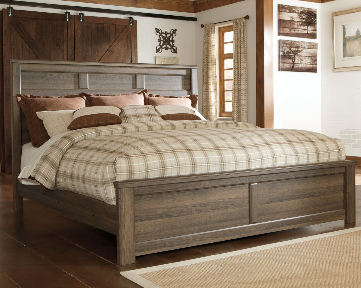 Diamond Furniture - Ashley Furniture - Juararo California King Panel Bed - California King Panel Bed / Dark Brown - B251B14