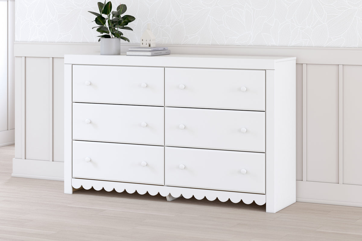 Diamond Furniture - Ashley Furniture - Mollviney Bedroom - Twin Panel Storage Bed / White - B2540B6