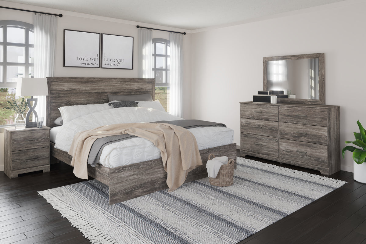 Diamond Furniture - Ashley Furniture - Ralinksi King Panel Bed, Dresser, Mirror, and Nightstand - King Panel Bed, Dresser, Mirror, and Nightstand - B2587B8