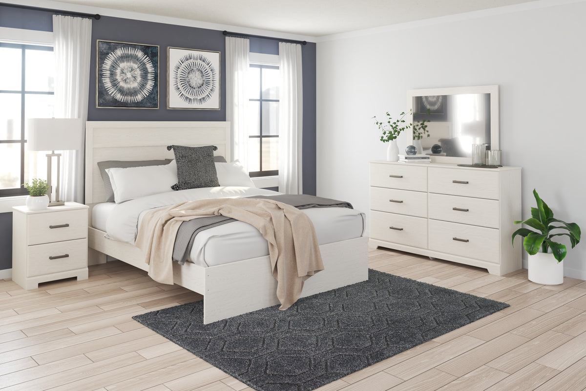 Diamond Furniture - Ashley Furniture - Stelsie Queen Panel Bed with Dresser, Mirror and Nightstand - Queen Panel Bed with Dresser, Mirror and Nightstand - B2588B7