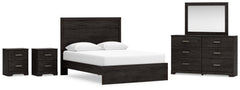 Diamond Furniture - Ashley Furniture - Belachime Queen Panel Bed, Dresser, Mirror and 2 Nightstands - Queen Panel Bed, Dresser, Mirror and 2 Nightstands - B2589B17
