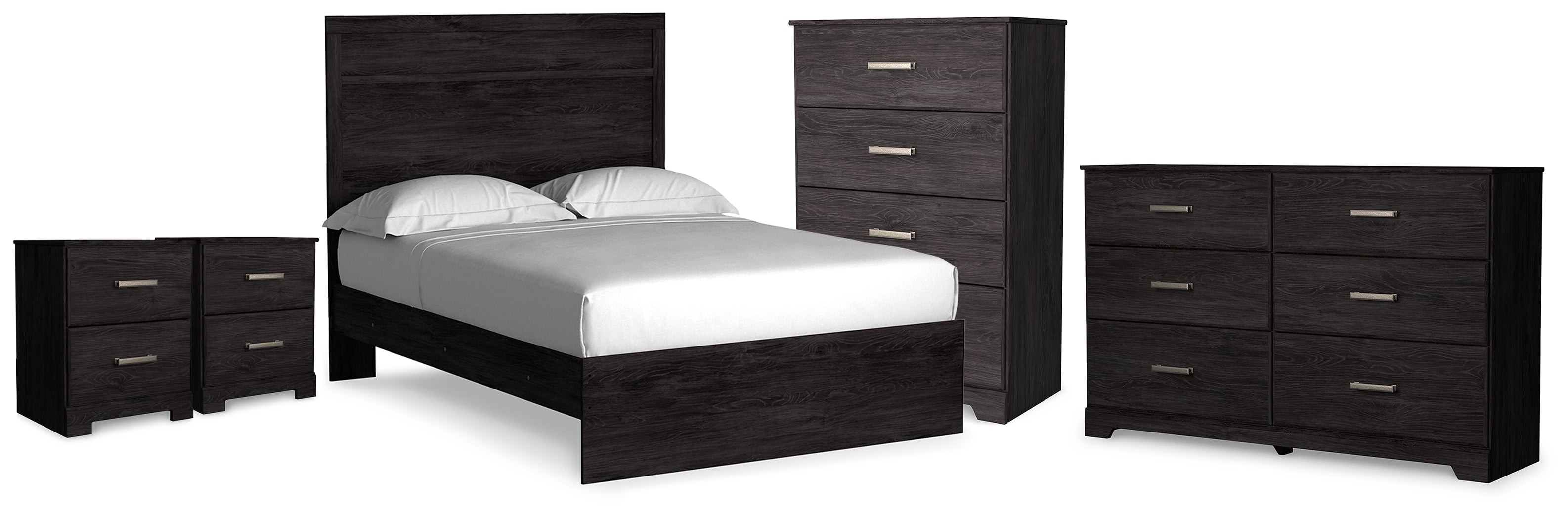 Diamond Furniture - Ashley Furniture - Belachime Full Panel Bed, Dresser, Chest and 2 Nightstands - Full Panel Bed, Dresser, Chest and 2 Nightstands - B2589B19