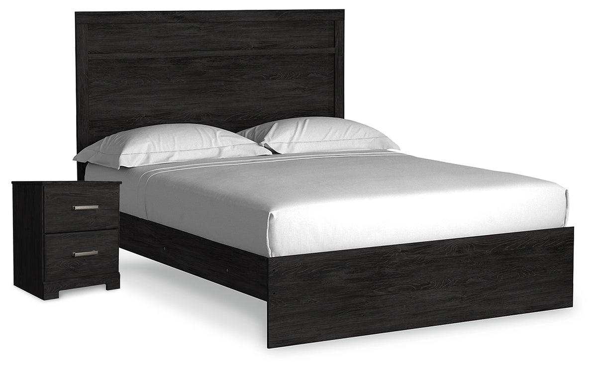 Diamond Furniture - Ashley Furniture - Belachime Queen Panel Bed and Nightstand - Queen Panel Bed and Nightstand - B2589B15